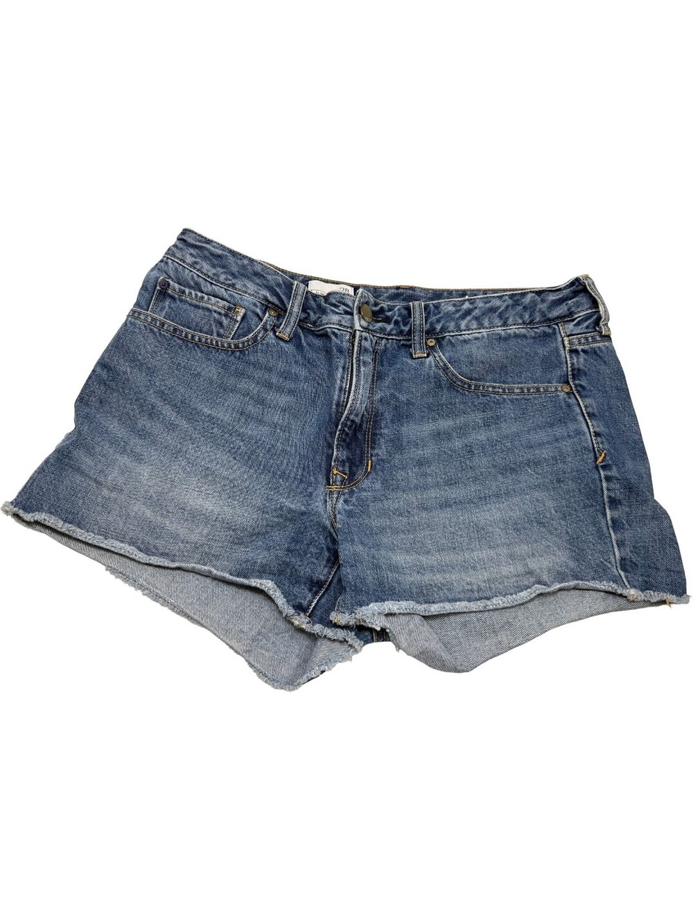 Gap 1969 Womens Denim Jean Shorts sz 28 Slim Cut Offs Frayed Raw Hem Distressed